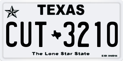 TX license plate CUT3210