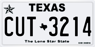 TX license plate CUT3214
