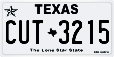 TX license plate CUT3215