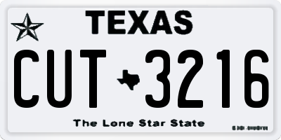 TX license plate CUT3216