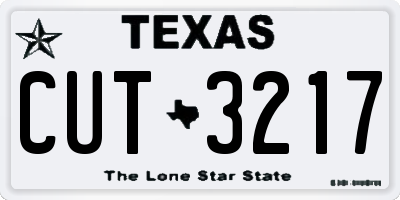 TX license plate CUT3217