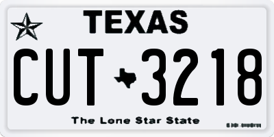 TX license plate CUT3218