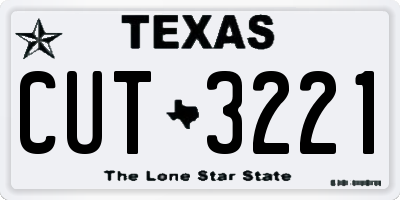 TX license plate CUT3221