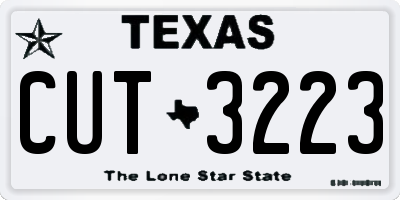 TX license plate CUT3223