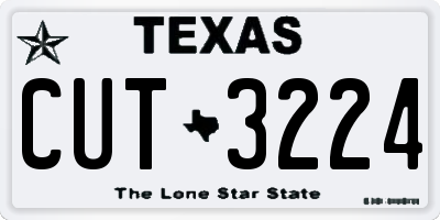 TX license plate CUT3224