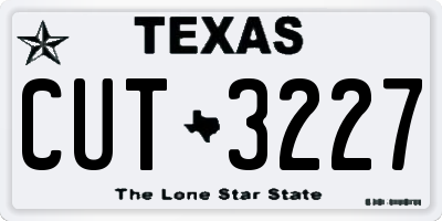 TX license plate CUT3227