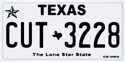 TX license plate CUT3228