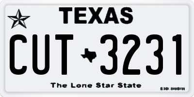 TX license plate CUT3231