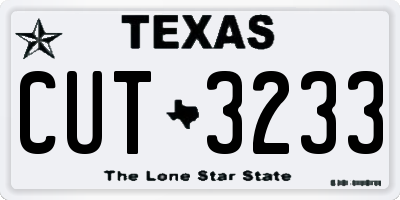 TX license plate CUT3233