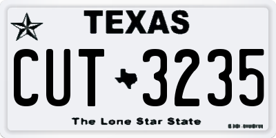 TX license plate CUT3235