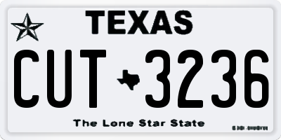 TX license plate CUT3236
