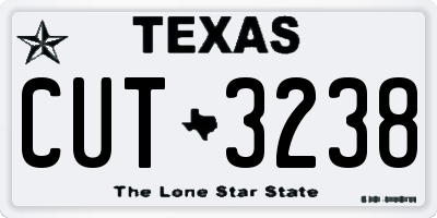 TX license plate CUT3238