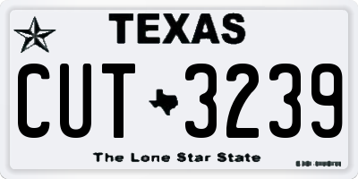 TX license plate CUT3239