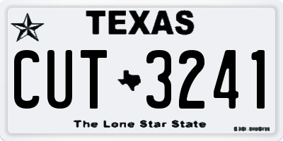 TX license plate CUT3241