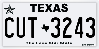 TX license plate CUT3243