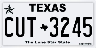 TX license plate CUT3245