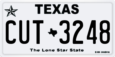 TX license plate CUT3248
