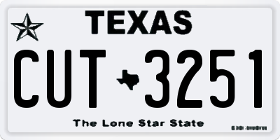 TX license plate CUT3251