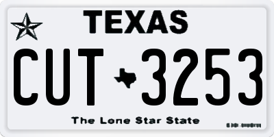 TX license plate CUT3253