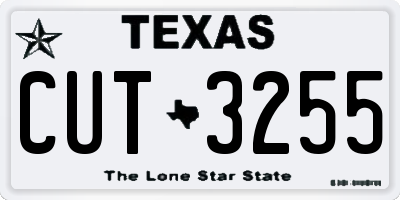TX license plate CUT3255