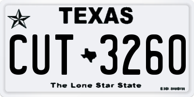 TX license plate CUT3260