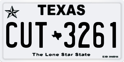 TX license plate CUT3261