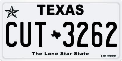 TX license plate CUT3262