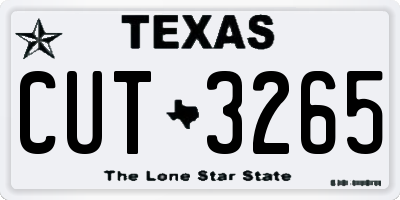TX license plate CUT3265