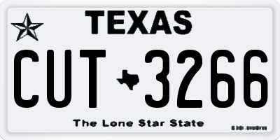 TX license plate CUT3266