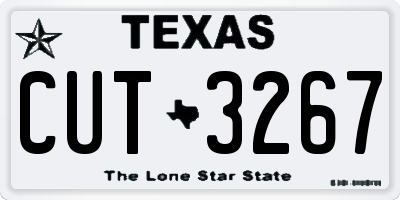 TX license plate CUT3267