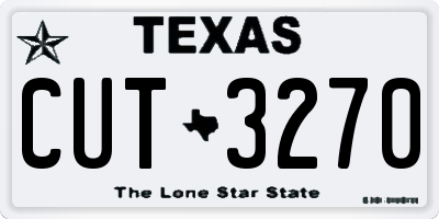 TX license plate CUT3270