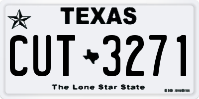 TX license plate CUT3271