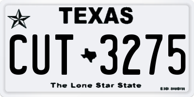TX license plate CUT3275