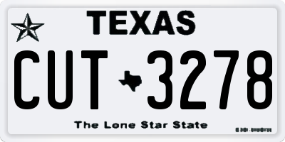 TX license plate CUT3278