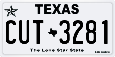 TX license plate CUT3281