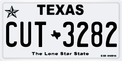 TX license plate CUT3282