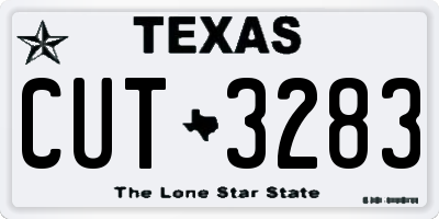 TX license plate CUT3283