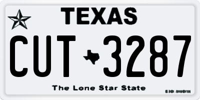 TX license plate CUT3287