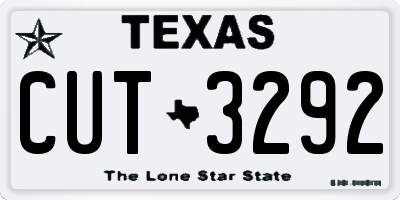 TX license plate CUT3292