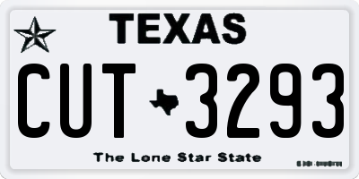 TX license plate CUT3293