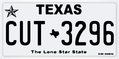 TX license plate CUT3296