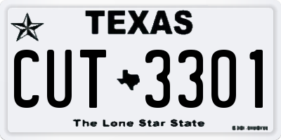TX license plate CUT3301