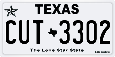 TX license plate CUT3302