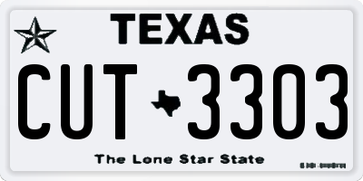 TX license plate CUT3303