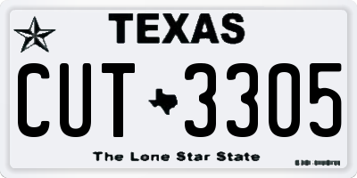 TX license plate CUT3305
