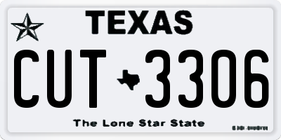 TX license plate CUT3306