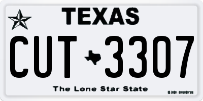 TX license plate CUT3307
