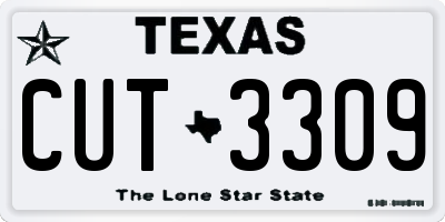 TX license plate CUT3309