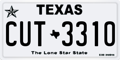 TX license plate CUT3310