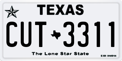 TX license plate CUT3311